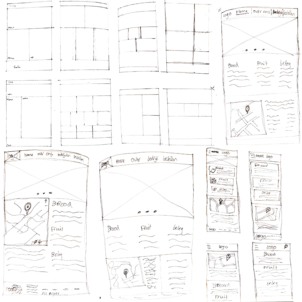 sketching layout mobile design and webdesign