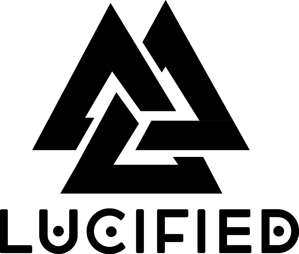 clothing brand logo triangle lucifer lucified black