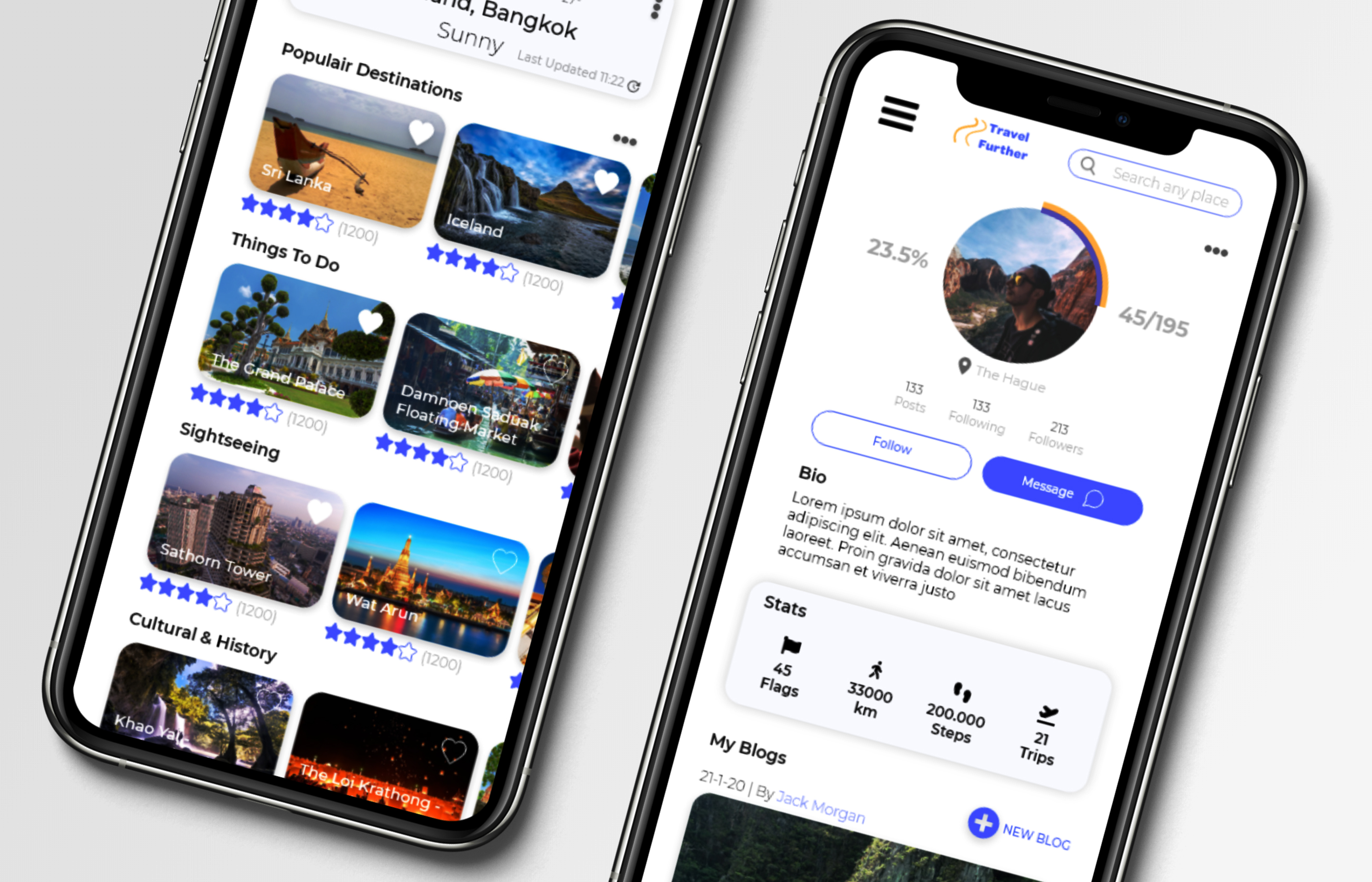 mobile design iphone 11 backpackers travel app